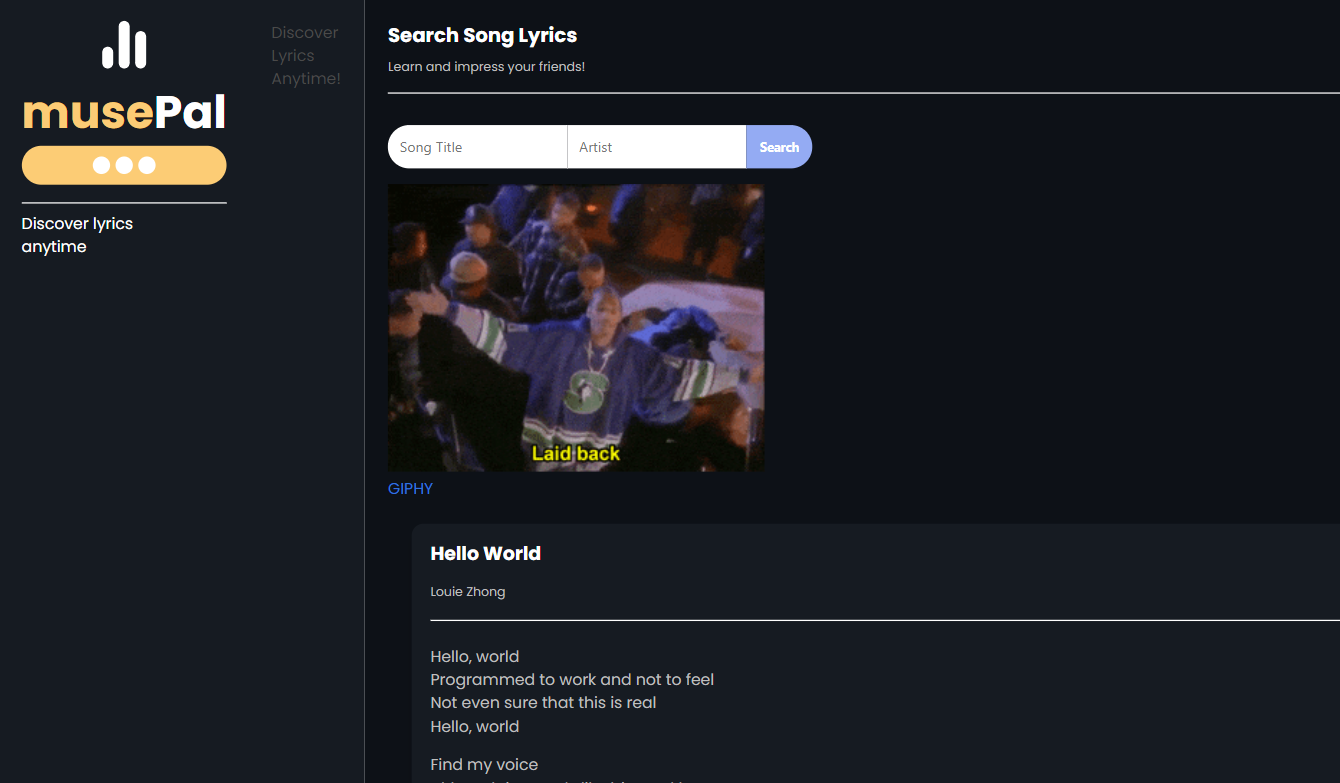Musepal website screenshot